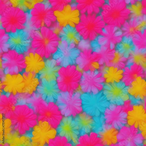 Flowers and ice. Abstract seamless pattern. AI generated.