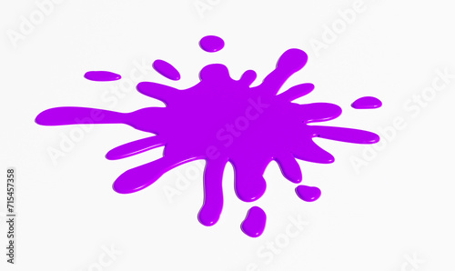 Bright large three-dimensional paint blot on a white background.