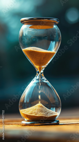 Time Passing Through an Hourglass, Symbol of the Fleeting Nature of Moments.