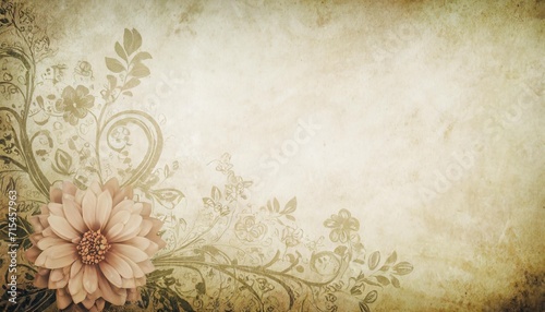 vintage background with floral ornament with copy space
