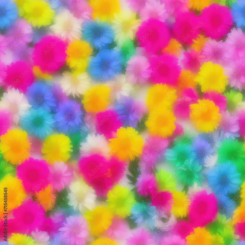 Flowers and ice. Abstract seamless pattern. AI generated. Flowers and ice. Abstract seamless pattern. AI generated.