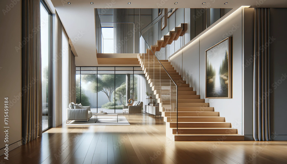 A contemporary interior design element featuring glass fencing and wooden stairs,glass fencing, wooden stairs, interior design, modern, contemporary, Modern Interior Design with Glass Railing, Timber. A contemporary interior design element featuring glass fencing and wooden stairs,glass fencing, wooden stairs, interior design, modern, contemporary, Modern Interior Design with Glass Railing, Timber.