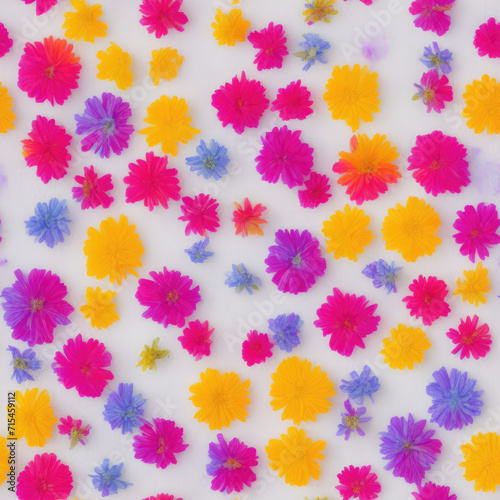 Flowers and ice. Abstract seamless pattern. AI generated. © homeworlds