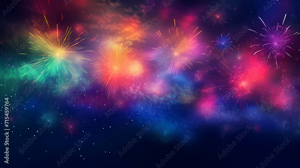 Beautiful fireworks background at night for holiday decoration Beautiful fireworks background at night for holiday decoration