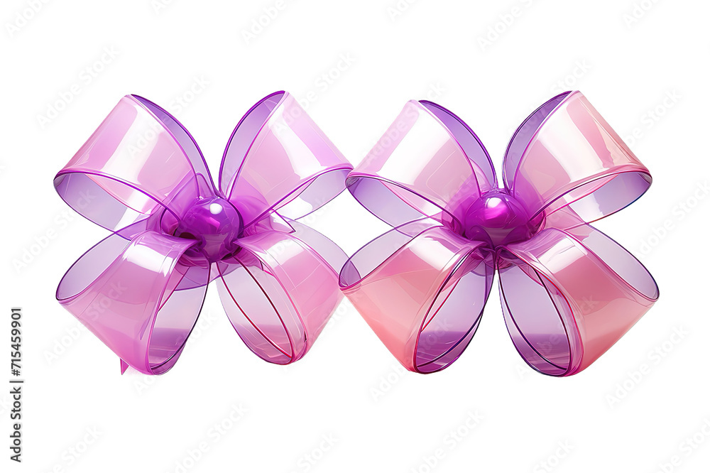 Satin bows for present isolated on PNG Background. Generative Ai. Satin bows for present isolated on PNG Background. Generative Ai.