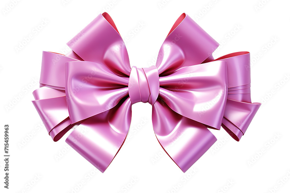 Satin bows for present isolated on PNG Background. Generative Ai.
