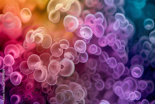 close up of colorful blood cells photo