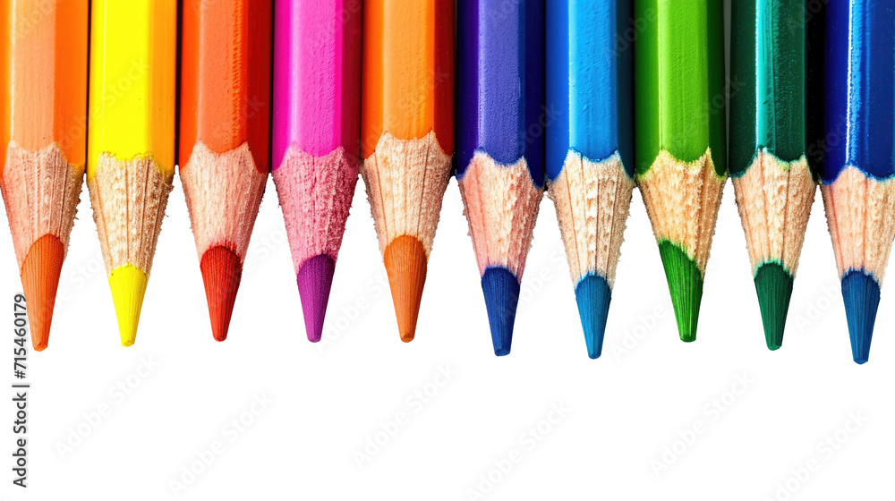 line of colored pencils isolated on transparent line of colored pencils isolated on transparent