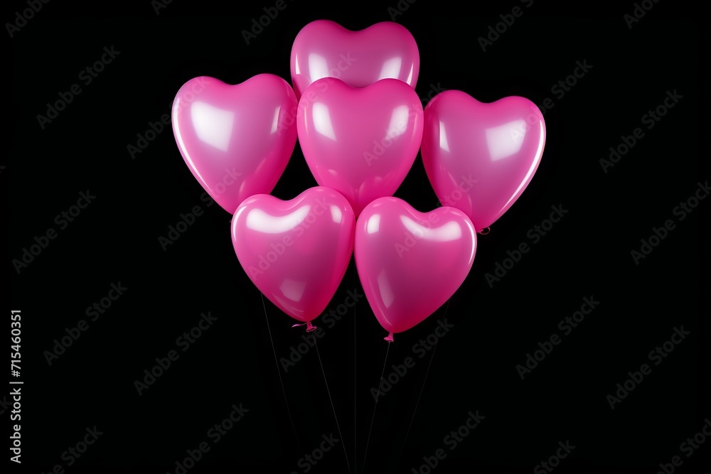 Valentine's day background with heart shaped balloons