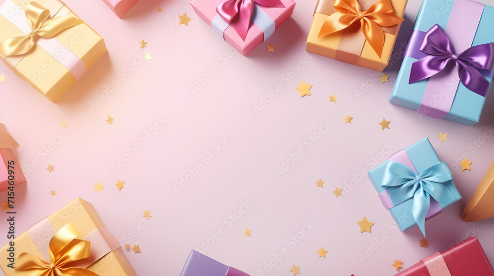 Gift background with copy space for Christmas gifts, holiday or birthday Gift background with copy space for Christmas gifts, holiday or birthday
