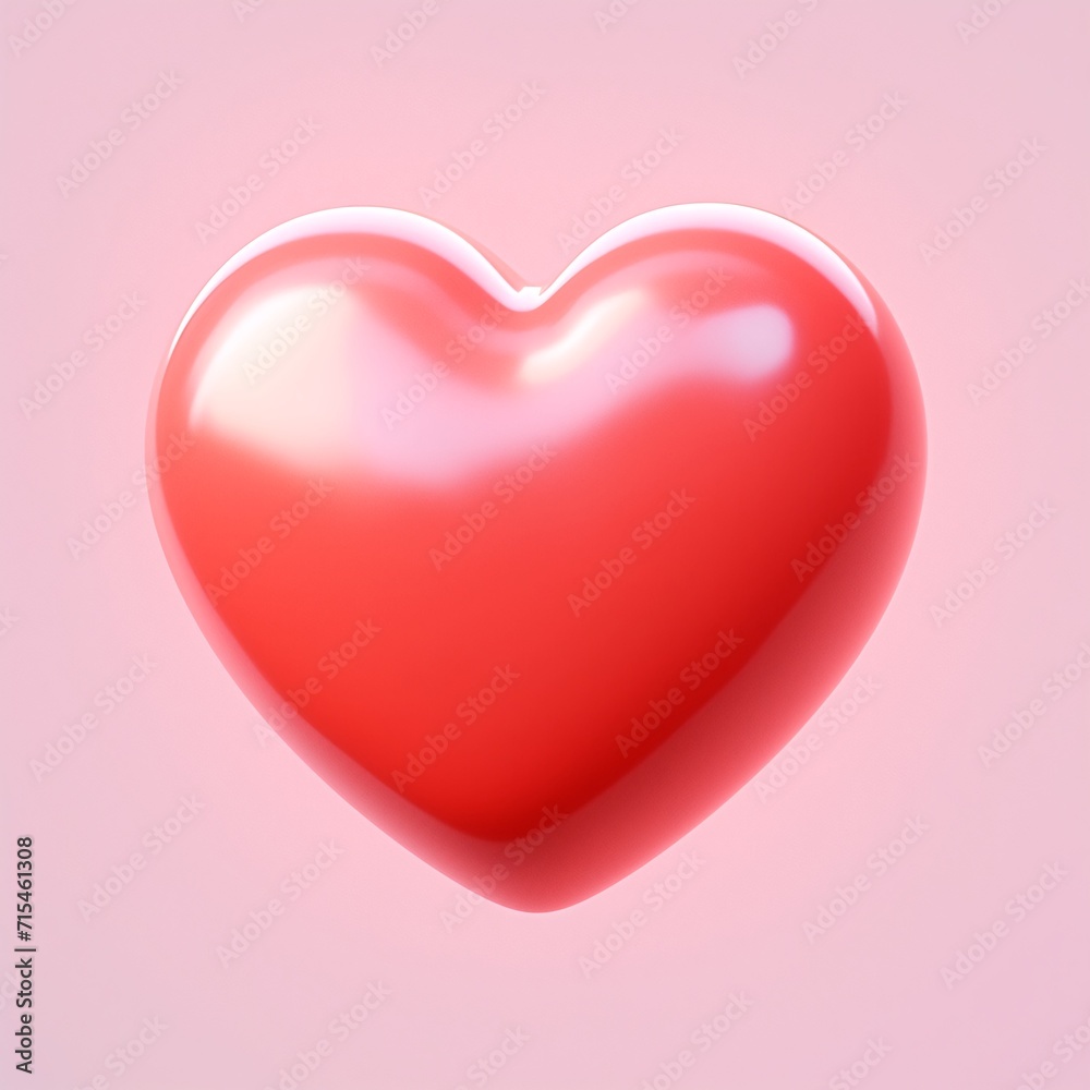 Red heart on pink background. Valentine's day concept.