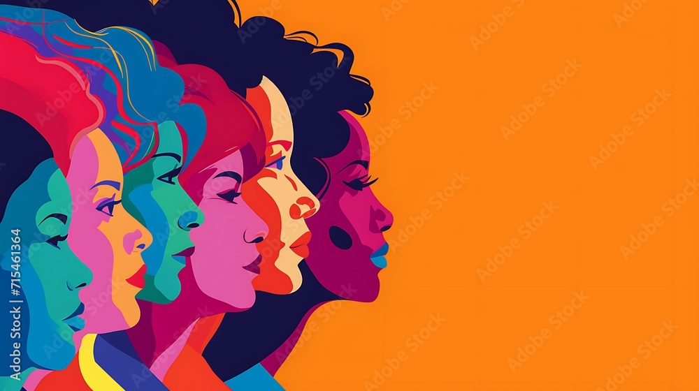 International Woman's day, 8th March wallpaper background, poster card illustration, beautiful women art International Woman's day, 8th March wallpaper background, poster card illustration, beautiful women art