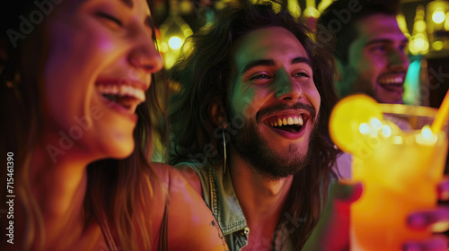 a group of friends enjoying themselves at bar