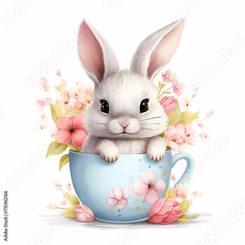 Cute Spring Bunny in mug © Ирина Шишкова