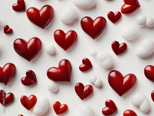 Seamless pattern of red hea...