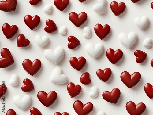 Seamless pattern of red hea...