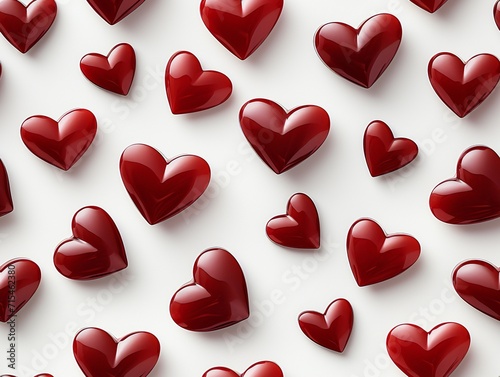 Seamless pattern of red hea...