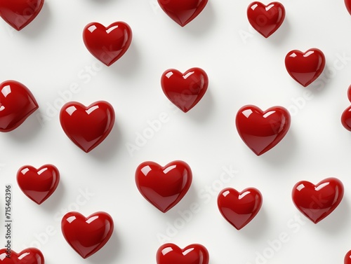 Seamless pattern of red hea...