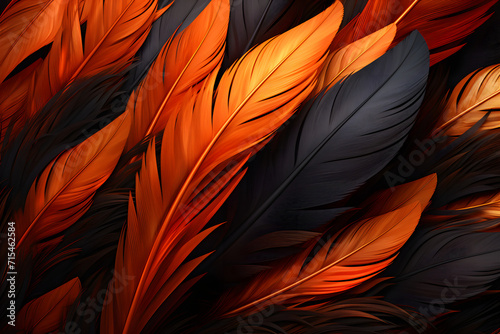 A close-up of some beautiful orange feathers