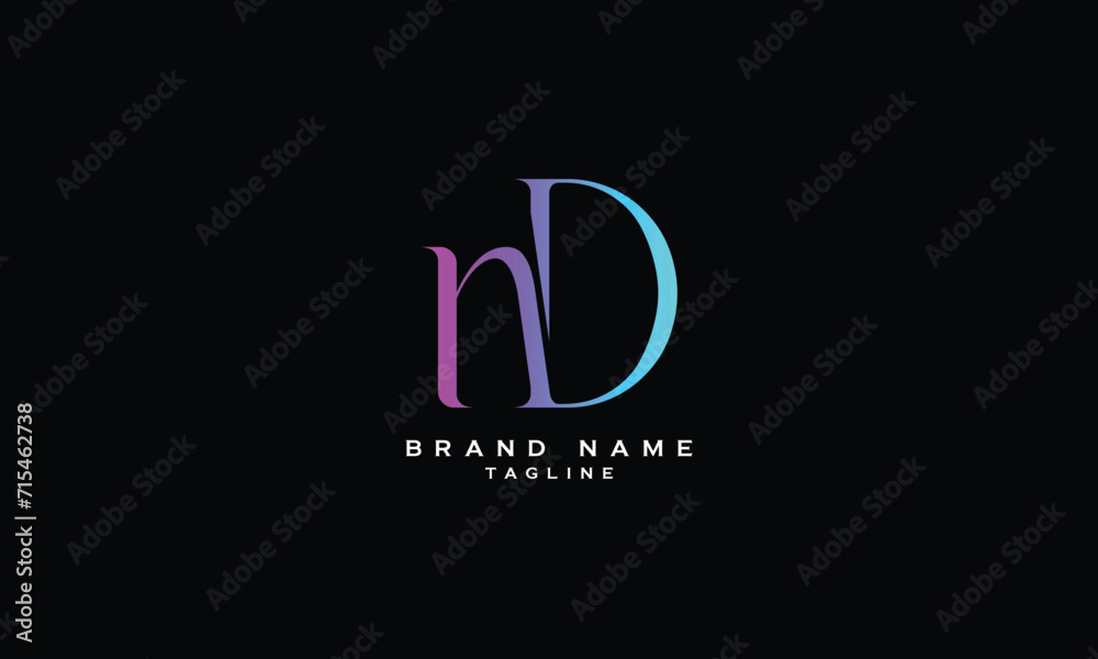 ND, DN, Abstract initial monogram letter alphabet logo design ND, DN, Abstract initial monogram letter alphabet logo design