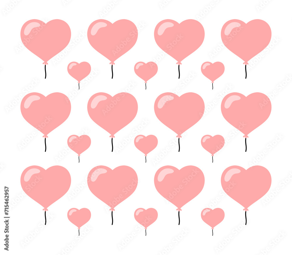 love shape balloon. valentine's day vector template.