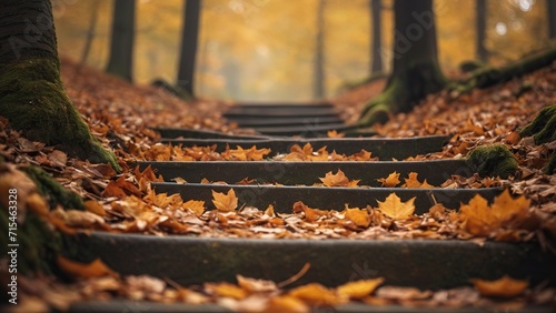 Fall-themed garden steps photo