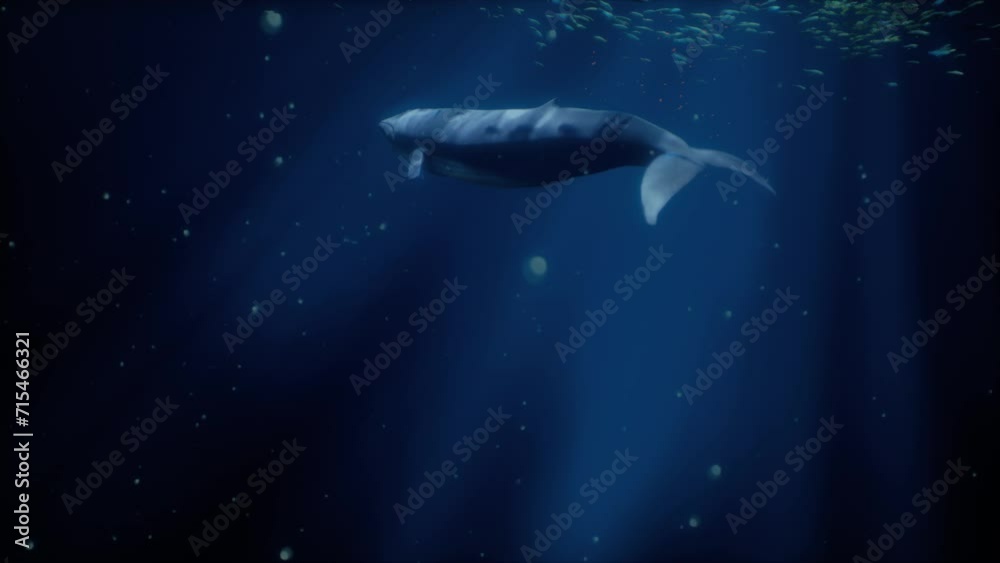 A large fish swimming in a deep blue ocean