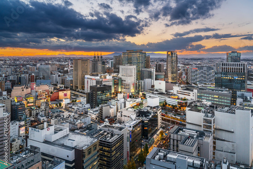川崎駅前の都市夕景【神奈川県・川崎市】　
Urban sunset view of Kawasaki city - Kanagawa, Japan photo