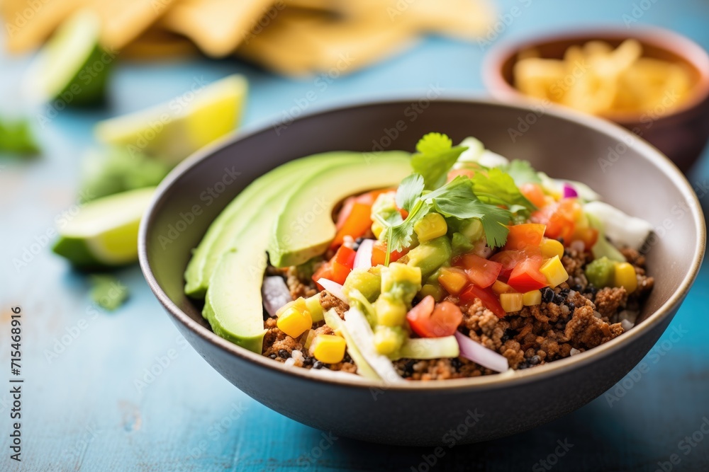 mexican quinoa bowl with spicy salsa and cheese mexican quinoa bowl with spicy salsa and cheese