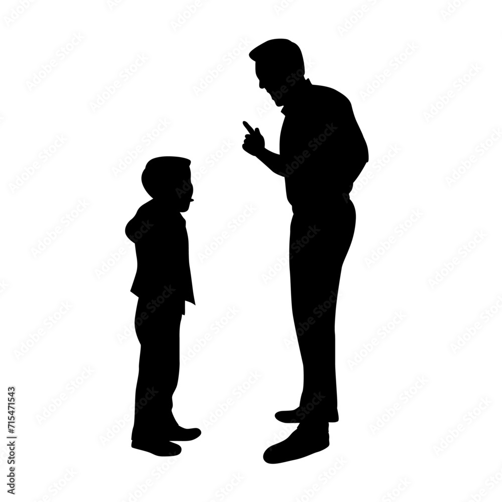 Father are scolding his naughty child, angry father colding child, father is instructing his son