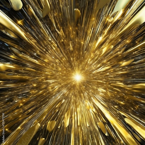 gold star burst, golden glow