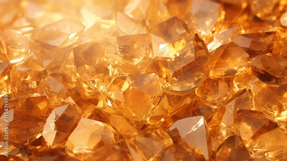 A dazzling topaz gemstone background, showcasing golden hues and sparkling textures, providing an elegant and warm ambiance for creative projects - Generative AI