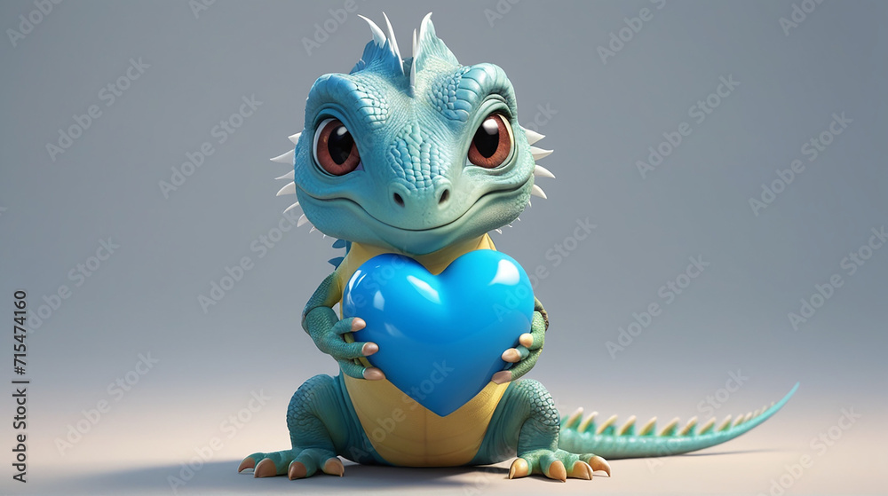 Iguana's Tender Heart in Chris LaBrooy's 3D Render AI GENERATED Iguana's Tender Heart in Chris LaBrooy's 3D Render AI GENERATED