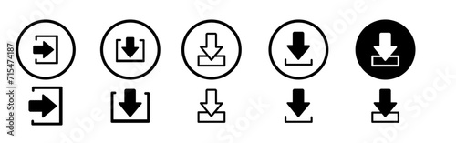 Download files / cloud storage icon set