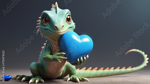 Iguana s Tender Heart in Chris LaBrooy s 3D Render AI GENERATED