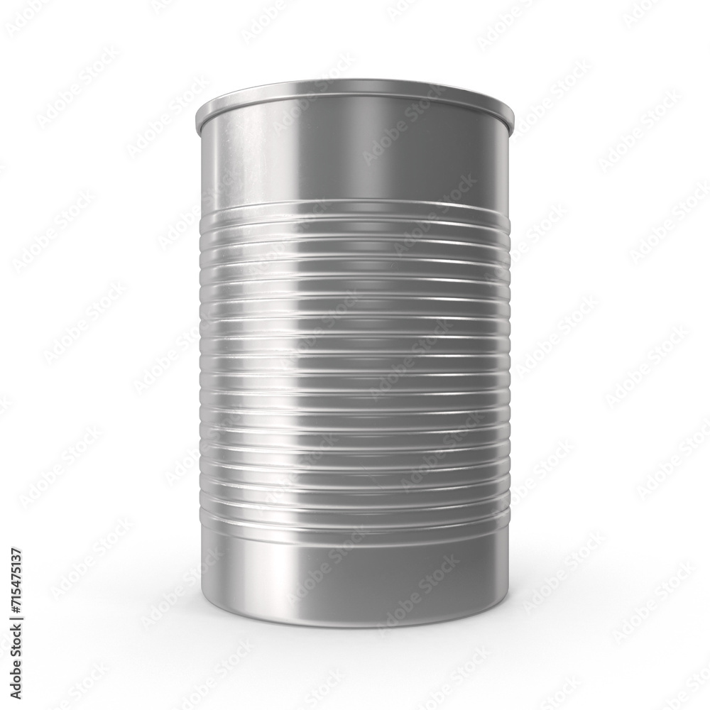Empty open tin can Ribbed metal tin can, 3D rendering of canned food. Ready for your design. Product packing, open tin can isolated on white background. Empty open tin can Ribbed metal tin can, 3D rendering of canned food. Ready for your design. Product packing, open tin can isolated on white background.