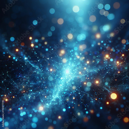 Blue glow particle abstract background