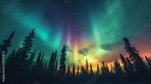 綺麗なオーロラの風景