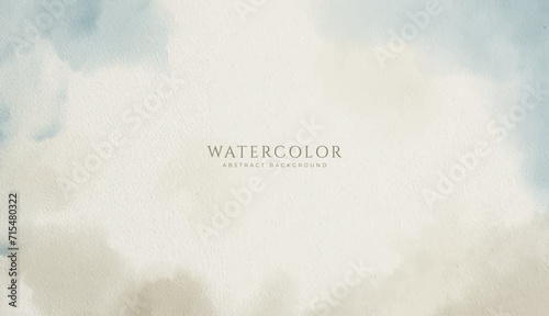 Abstract horizontal watercolor background. Neutral light colored empty space background illustration