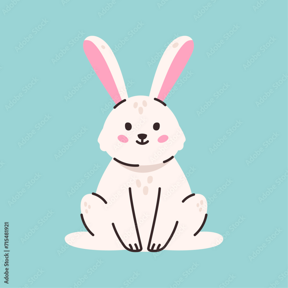 Cute Easter bunny sitting, vector illustration Cute Easter bunny sitting, vector illustration