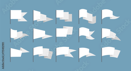 Plain white flags miniatures