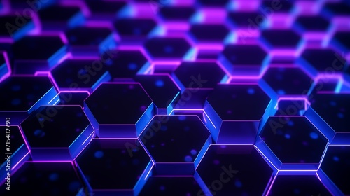 Abstract 3d Futuristic Molecular Neon Mesh