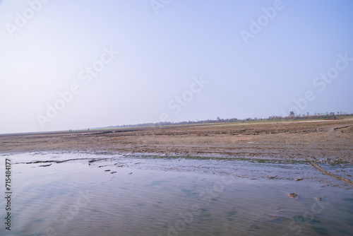 Fototapeta Naklejka Na Ścianę i Meble -  Natural Landscape view of the Bank of the Padma River with The Blue water
