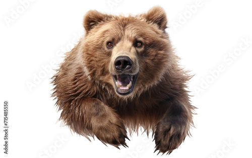 Leap of Power Bear Jumps with Grace on Transparent or clear Background PNG © Masood