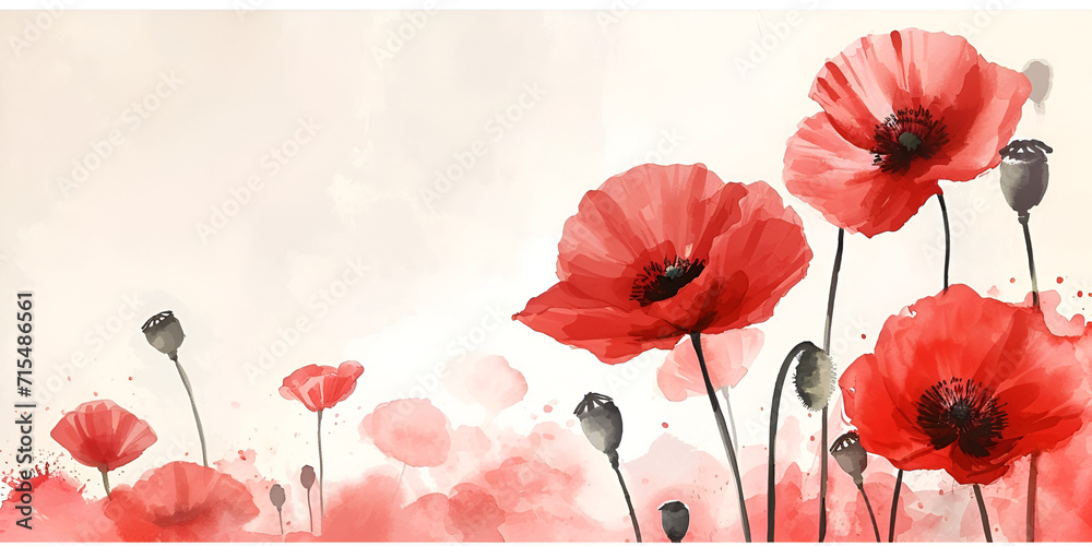 memorial day, decoration day, sacrifice is the name of greatness,  honor those who served the nation, a red poppy flower painting holds the meaning of honor, love, sacrifice and infinity  - obrazy, fototapety, plakaty 
