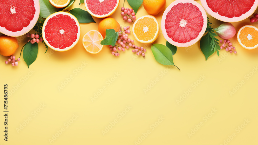 top view of orange grapefour and lemon citrus fruits with herbs on dark background top view of orange grapefour and lemon citrus fruits with herbs on dark background