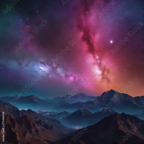 Colourful night sky with stars and nebula © Wix