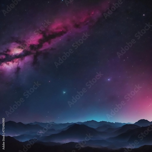 Colourful night sky with stars and nebula