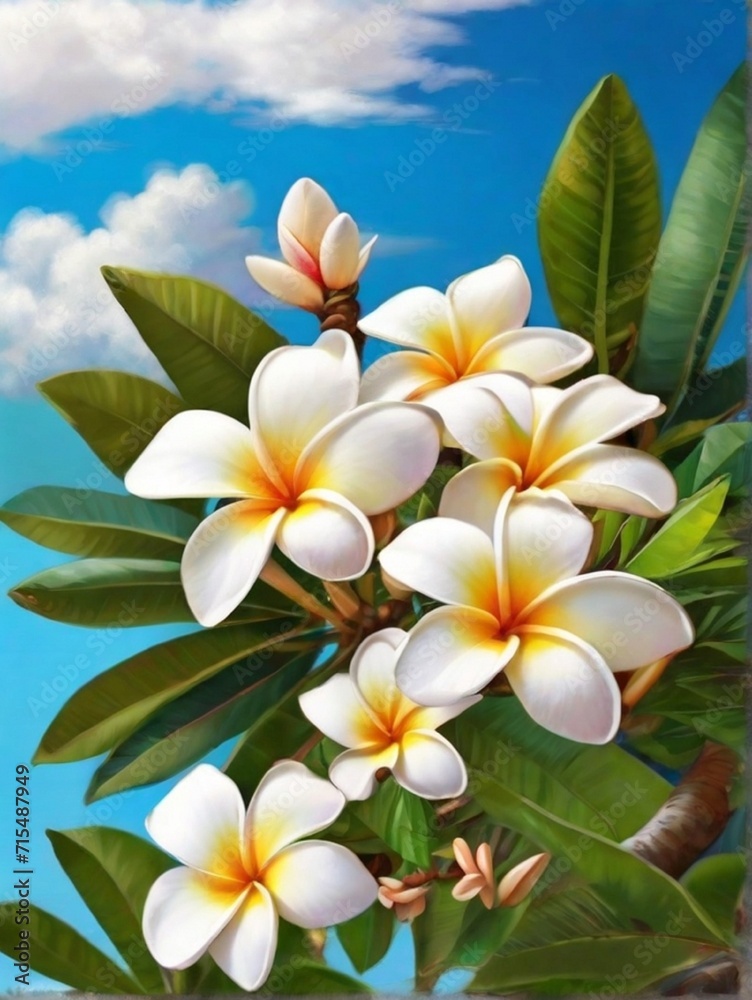 plumeria flowers on the tree plumeria flowers on the tree