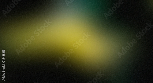 Abstract background spot yellow color flow on a black background grainy dark noise texture cover header wallpaper design